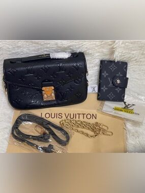 Black Monogram Empreinte Messenger Bag with Gold Hardware